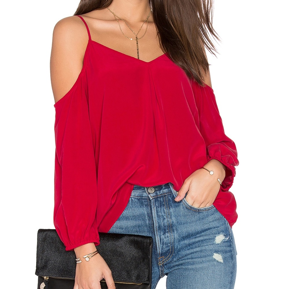 Joie Eclipse Silk Cold Shoulder Top (M)